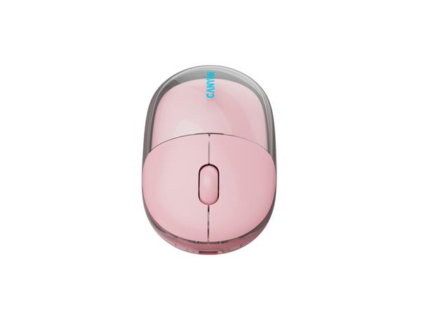Canyon OnClick 24, 2v1 bezdrôtová optická myš Bluetooth / 2.4 GHz, 1.200 dpi, akumulátor 5.000 mAh, ružová