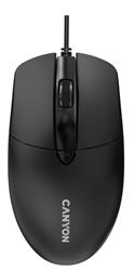 Canyon OnClick 5N, káblová symetrická optická myš, USB, 1600 dpi, 4 tlačidlá, čierna