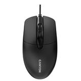 Canyon OnClick 5N, káblová symetrická optická myš, USB, 1600 dpi, 4 tlačidlá, čierna