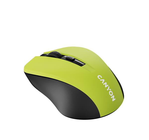 Canyon OnClick W01, Wireless optická myš USB, 800/1000/1200 dpi, žltá