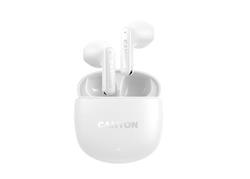 Canyon OnGo 13, TWS BT 5.4 slúchadlá do uší, USB-C nabíjanie, nabíjacia stanica, kompaktné, nízka hmotnosť, biele