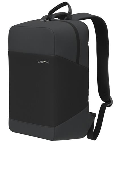 Canyon OnPack UR03, mestský batoh na notebook do 15,6", popruh na kufor, ventilovaný chrbát, čierny