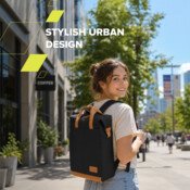 Canyon OnPack US01, ekologický mestský batoh na notebook do 15,6", vodeodolný, z recyklovaných materiálov, čierny