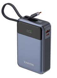 Canyon OnPower 600, Powerbank, 20.000 mAh, displej, in: USB-C, out: USB-C, PD 65W/ USB-A, QC3 22,5W, integr. kábel