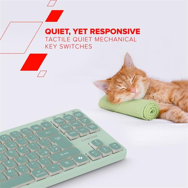 Canyon OnType 10, klávesnica, SK/CZ lokalizácia, mechanická, USB, multimediálna, fialová