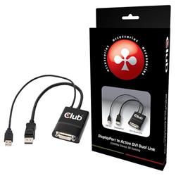 Club3D DisplayPort™ to DVI-D Dual Link Active Adapter Stereo 3D 330MHz