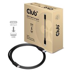 Club3D USB-C (10Gbps) to Type A Cable Male/Male 1M + nabíjanie