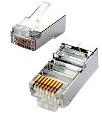 CNS tienený konektor STP RJ45-8p8c,50µ" Au, drôt, Cat5, (100ks)
