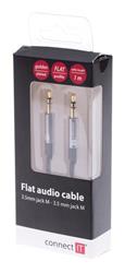 CONNECT IT Wirez 3,5mm prepojovací audio jack kábel, plochý, 1m