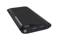 Cygnett ChargeUp Polymer Digital Powerbank 10.000mAh, dual USB/2.1A, pre smartfóny a tablety, čierno-šedá