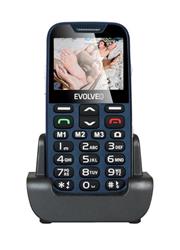 EVOLVEO EasyPhone XDL. Modrý mobilný telefón pre seniórov s nabíjacím stojanom