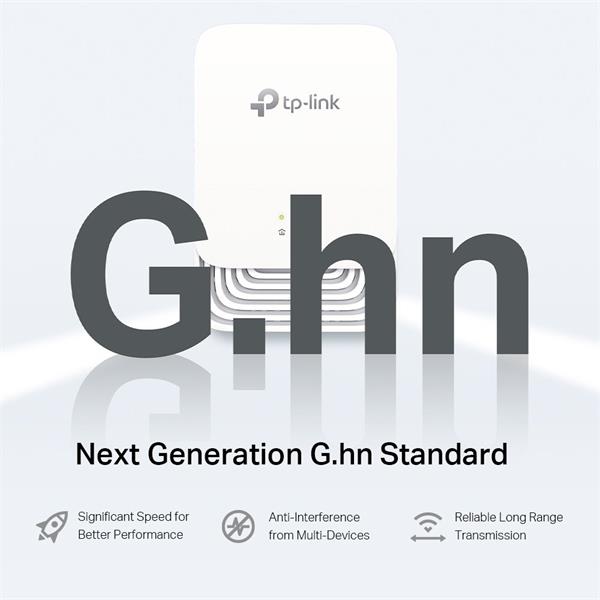 G.hn1200 Powerline Kit SPEED: 607 Mbps Powerline SPEC: Maxlinear CPU, G.hn, 1× Gigabit Port FEATURE: Plug and Play, tpPL