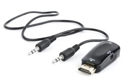 Gembird adaptér HDMI (M) na VGA (F) + 3.5 mm audio (M na M), single port, čierny