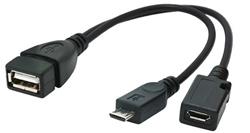 Gembird adaptér OTG USB (AF) / Micro-USB (BF) na Micro-USB (BM), kábel, 0.15 m