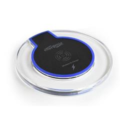 Gembird bezdrôtová Qi nabíjačka, okrúhly tvar, 5 W, čierno-modrá