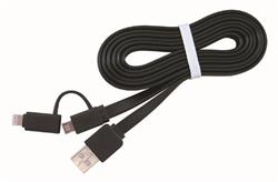 Gembird kábel 2v1 combo, Lightning 8-pin (M) / microUSB na USB 2.0 (M), 1 m, čierny