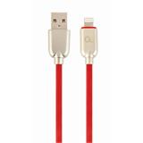 Gembird kábel nabíjací Lightning 8-pin (M) na USB 2.0 (M), prémiový, gumovo - opletený, 2 m, červený