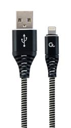 Gembird kábel nabíjací Lightning 8-pin (M) na USB 2.0 (M), prémiový, opletený, 2 m, čierny