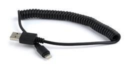 Gembird kábel nabíjací Lightning 8-pin (M) na USB 2.0 (M), PVC krútený, 1.5 m, čierny