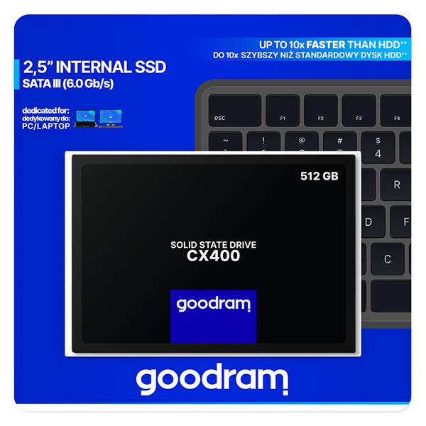 Goodram 512GB SSD CX400 G2 SATA III 2,5 ” Gen.2, 6Gb/s