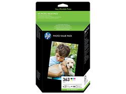 HP 363 Series ink 6ks + 150ks 10x15 Photo Paper Value Pack - mimo zaruky.