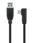 Kábel USB 3.2 Gen 1, AM/CM Typ C 2m, 5Gbps, čierny, uhľový 90°