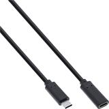 Kábel USB 3.2 Gen 1x2, Typ C CM/CF 1,5m, 10Gbps, PD 60w 20V3A, čierny, predlžovací