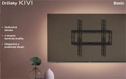 KIVI TV fixný nástenný držiak, VESA max 400x400 , 32 - 70", max 45 kg, čierny