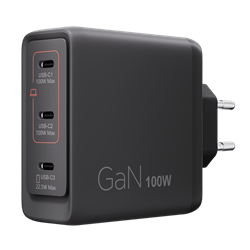 Lenovo 100W PD, GaN charger, 3x USB-C, 1,8m kabel