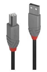 Lindy USB 2.0 A-B M/M 7,5m, High Speed, čierny, Anthra Line
