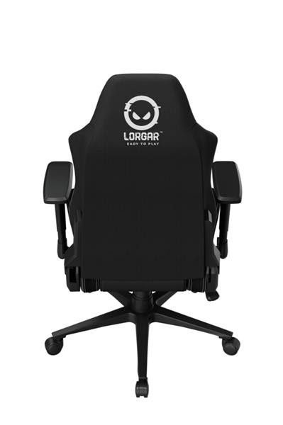 LORGAR PRO CHA41 herná stolička, látková, plne kovový rám, pamäťová pena, 3D opierky rúk, nosnosť 150 kg, čierno biela