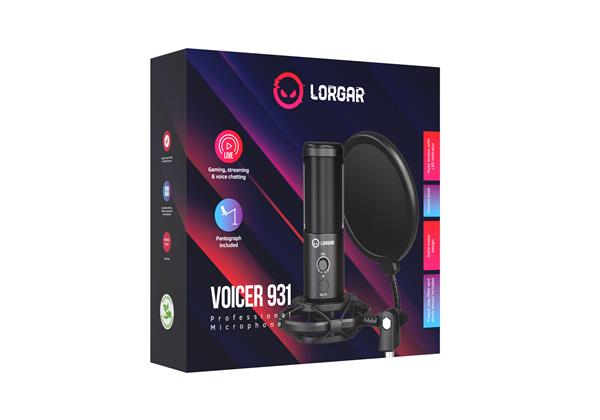 Lorgar Voicer 931, prémiový profesionálny mikrofón so statívom pre hráčov a streamerov
