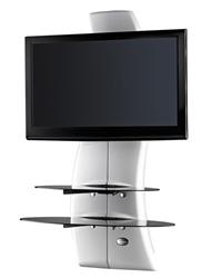 Meliconi GHOST DESIGN 2000 WHITE Wall Fixture for 32" to 63" screens up to 70kg. Complete with 2 glass shelves each car