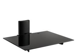 Meliconi SLIM STYLE AV SHELF PLUS A/V equipment wall mount with tinted glass shelf, carrying up to 12kg