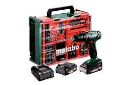 Metabo BS 18 Set, 74-dielna Mobilná dielňa v kufríku, 18V 2x2Ah LiPOWER; Nabíjačka SC 36
