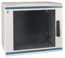 MOELLER / EATON 19" rozvádzač nástenný 2-D NWS 6U/300mm, skl.dvere, páka, šedý