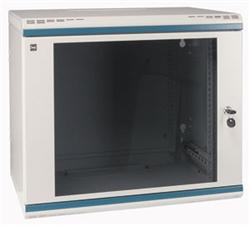 MOELLER / EATON 19" rozvádzač nástenný 2-D NWS 9U/300mm, skl.dvere, cylindr, šedý