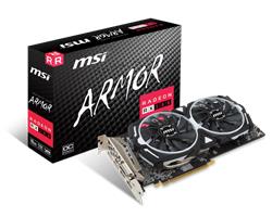 MSI Radeon RX 580 ARMOR 8G OC 8 GDDR5, 2x DP, 2x HDMI, DVI