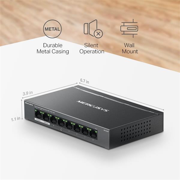 NV Version is suitabe for customers who's voltage input is between 220V-240V"8-Port Gigabit Desktop Switch with 7-Port P