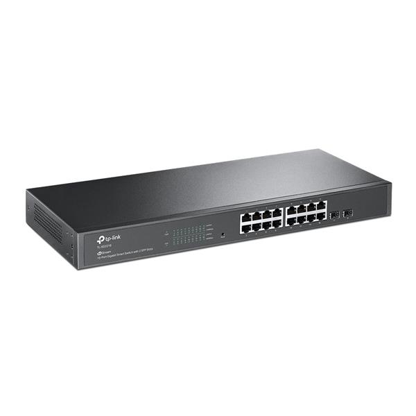 Omada 16-Port Gigabit Smart Switch with 2 Gigabit SFP Slots PORT: 16× Gigabit RJ45 Ports, 2× Gigabit SFP Slots SPEC: 1U