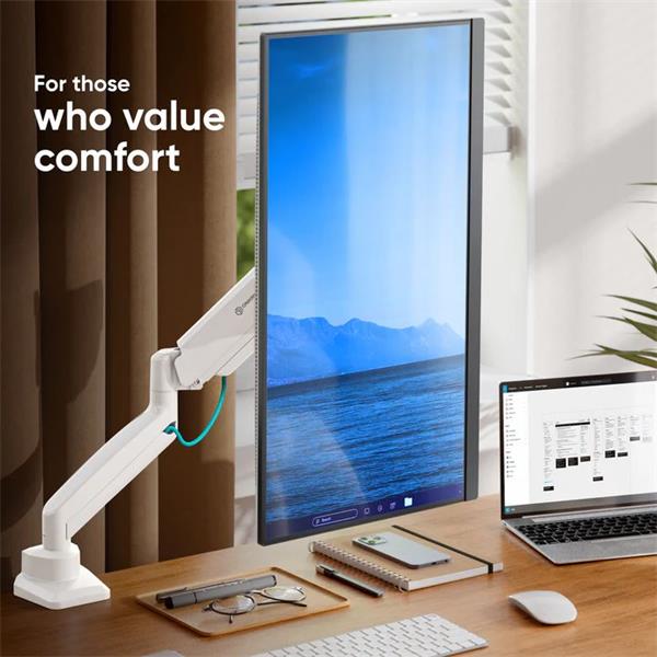 ONKRON Plynový stolný držiak na monitor pre 13 až 32" LED TV/monitory, max 10 kg, biely