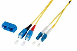 Optický kábel LC-SC, 2m Duplex OS2(9/125µm), LSOH, 2mm, žltý