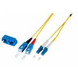 Optický kábel LC-SC, 2m Duplex OS2(9/125µm), LSOH, 2mm, žltý