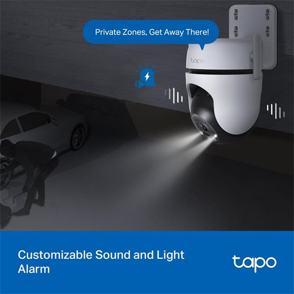 Outdoor Pan/Tilt Security Wi-Fi Camera SPEC: 2K QHD (2560x1440), 2.4 GHz, 2T2R, 2 × External Antennas, 1 × Ethernet Port