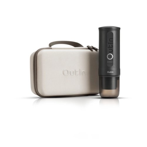Outin Nano Cestovná sada - prenosný kávovar (vesmírne sivý) + ochranné puzdro
