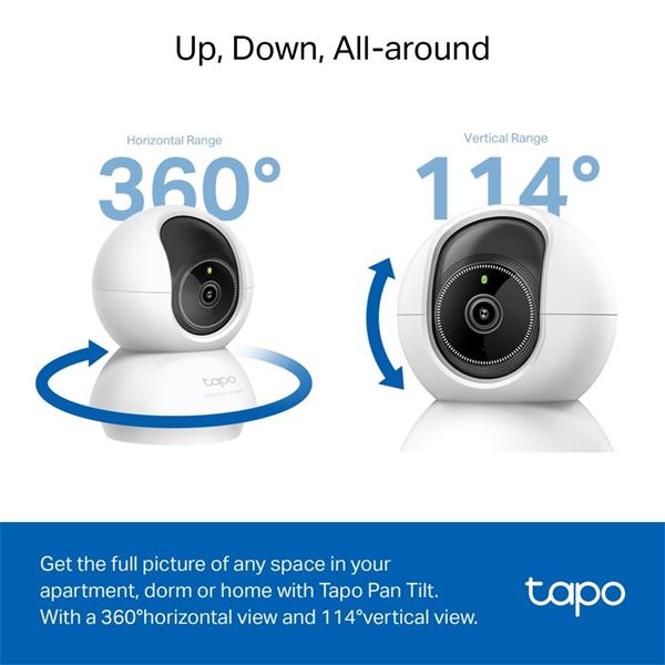 Pan/Tilt AI Home Security Wi-Fi Camera SPEC: 3K 5MP (2880×1620), 2.4 GHz, Horizontal 360o FEATURE: Pan/Tilt, Smart AI D