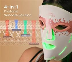 Renpho Rejuven Artemis Blush LED Light Therapy Mask, 432 vysokohustých LED diód, 4 svetelné režimy,5 úrovní intenzity