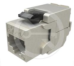 Samorezný keystone Solarix CAT6A STP RJ45 SXKJ-10G-STP-BK-SA Component Level a 4PPoE