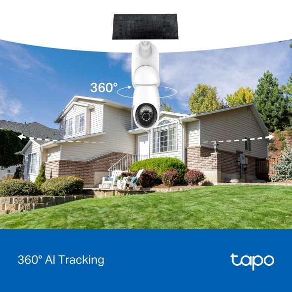Solar-Powered Pan/Tilt Security Camera Kit SPEC:4K 8MP (3840×2160), 2.4 GHz/5 GHz, 10000mAh rechargeable lithium-ion bat