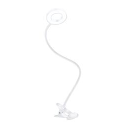 Solight LED stmievateľná stolná lampička s klipom biela, 300lm, nastaviteľná teplota svetla, USB